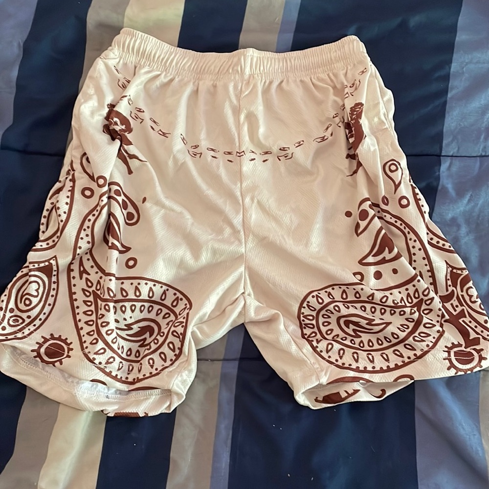 Cream color w/ red design